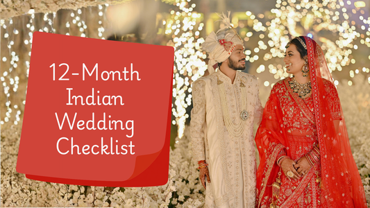 Indian bride and groom at their wedding - 12-month Indian wedding checklist